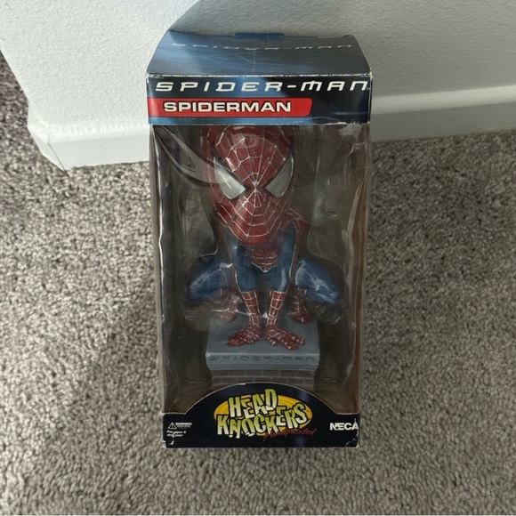 2002 Neca Spiderman Head Knocker Bobble Head Vintage RARE HTF New in Box - Picture 7 of 9